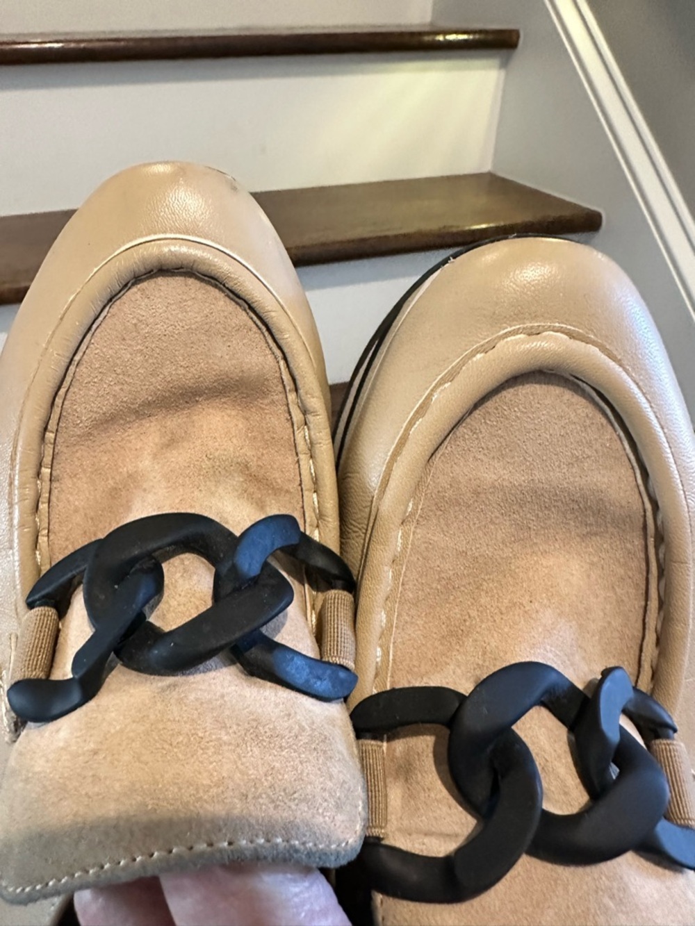 Softwave Beige Women's Platform Chain-Detail Sneakers - Picture 7 of 9